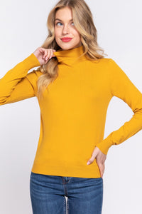 Long Sleeve Viscose Turtle Neck Sweater