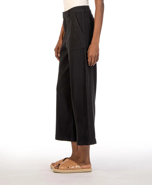 Kut From The Kloth- Topaz Linen Wide Leg- Black