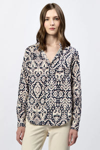 Lolita Button Down Boyfriend Top- Paisley