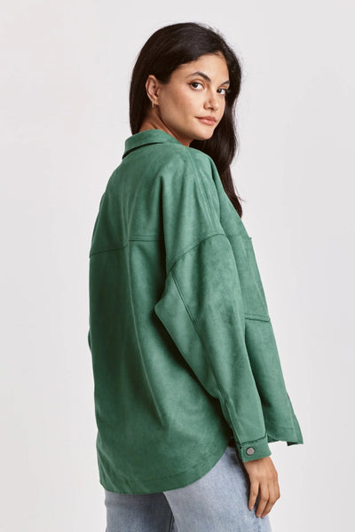 Dear John- Gina Shirt Jacket- Nephrite Suede