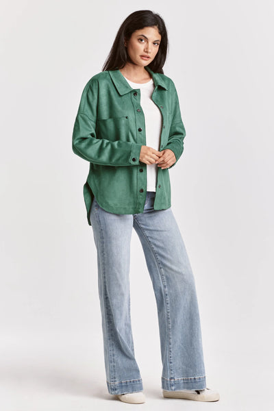 Dear John- Gina Shirt Jacket- Nephrite Suede