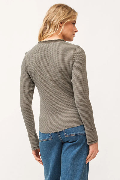 Dear John- Luna V-Neck Long Sleeve Thermal- Dark Olive