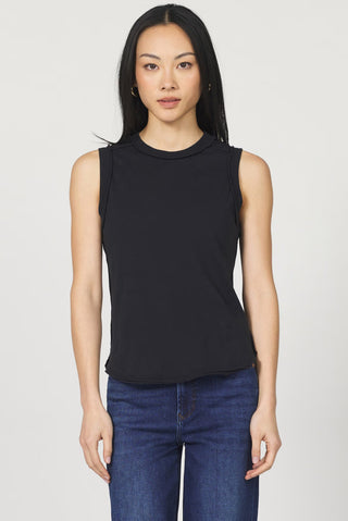 Dear John- Zo Raw Edge Tank- Black