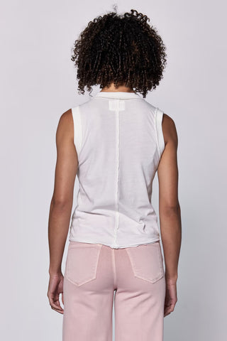 Zo Raw Edge Tank- White