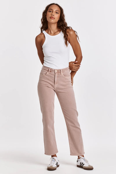 Dear John- 90's Super High Rise Ankle Straight Jeans- Rose Quartz