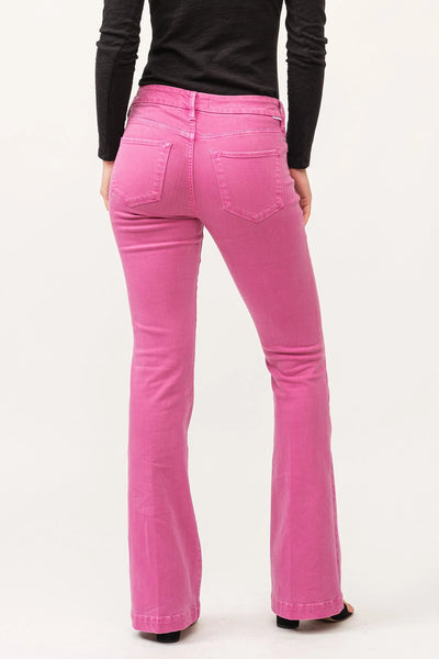 Rosa Mid Rise Flare Jeans- Dahila Mauve