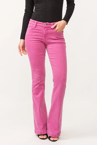 Rosa Mid Rise Flare Jeans- Dahila Mauve