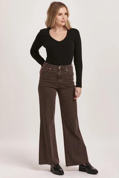 Dear John- Fiona High Rise Wide Leg- Mocha Brown