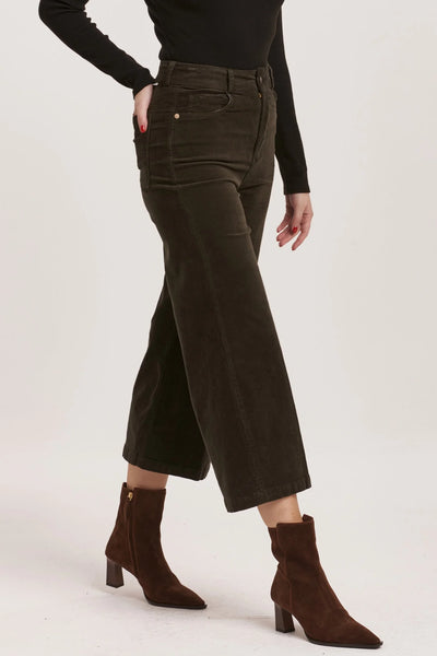 Dear John- Audrey Corduroy Wide Leg- Forest Pine