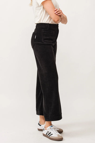 Dear John- Audrey HIgh Rise Wide Leg- Black Chenille