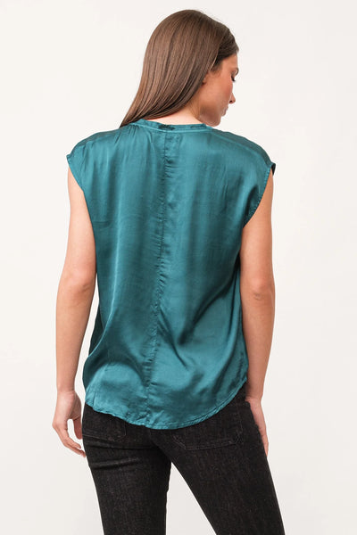 Dear John- Yanis V-Neck Sleeveless Top- Deep Teal