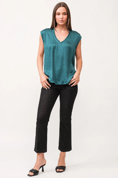 Dear John- Yanis V-Neck Sleeveless Top- Deep Teal