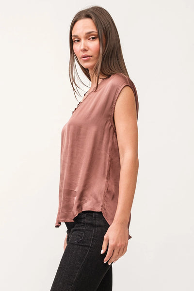 Dear John- Yanis V-Neck Sleeveless Top- Marron