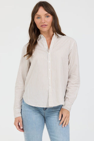 Lolita Shirt- Khaki Stripe