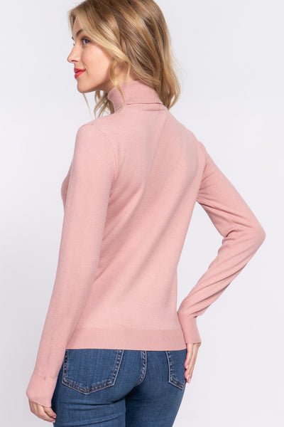 Long Sleeve Viscose Turtle Neck Sweater