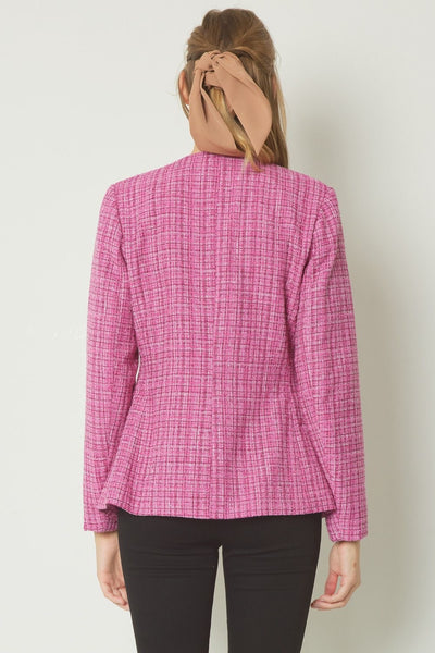 Olivia Tweed Blazer- Orchid