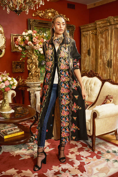 Aratta- Meadows of Flowers Embroidered Duster