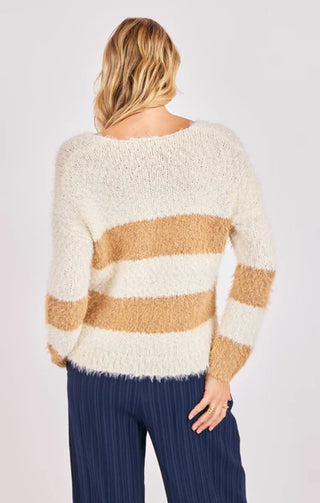 Emberly Fuzzy Stripe Sweater