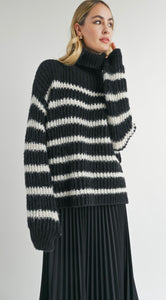 AKI Turtleneck striped Sweater