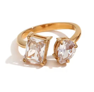 Winslet Double Crystal Statement Ring