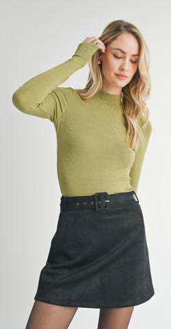 Ronan Mock Neck Knit Top with thumbhole