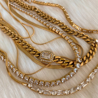 Slick Two Piece Layered Chain Necklace