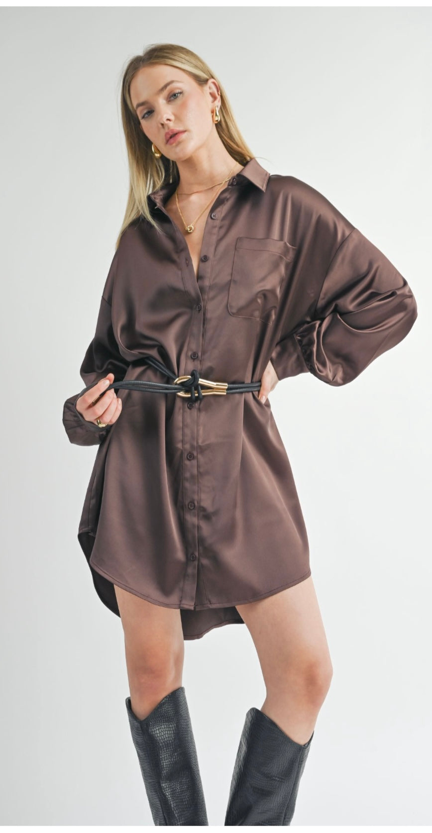 Sage The Label-Flawless Oversized Shirt Dress