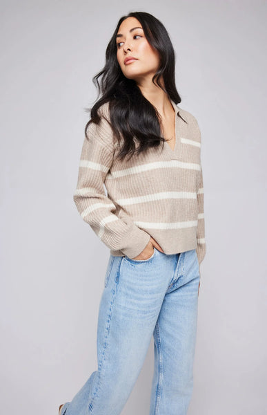 Gentle Fawn- Beckett V-Neck Sweater- Oatmeal