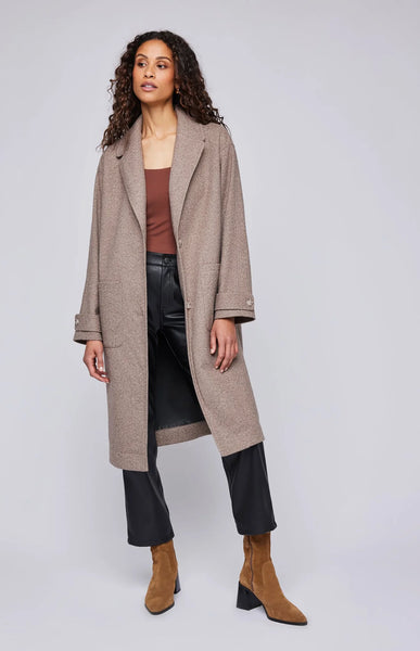 Gentle Fawn- Jude Herringbone Coat- Coffee