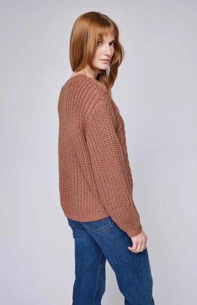 Gentle Fawn- Octavia V-Neck Sweater- Camel