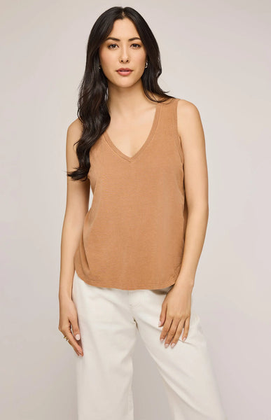 Gisele Cotton Tank- Cork