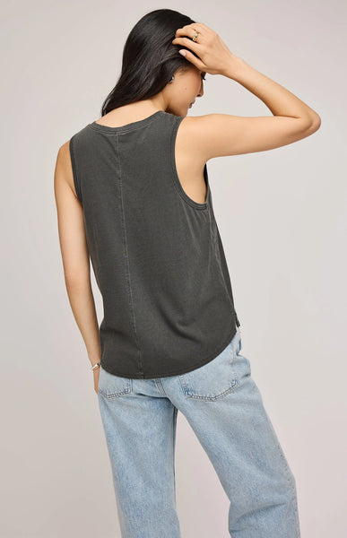 Gisele Cotton Tank- Washed Black