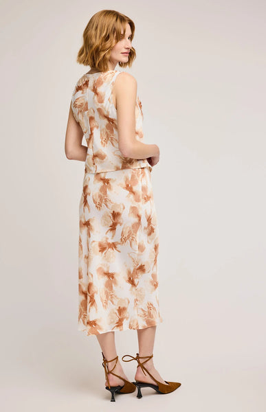 Tatiana Satin Midi Skirt- Sienna Petal