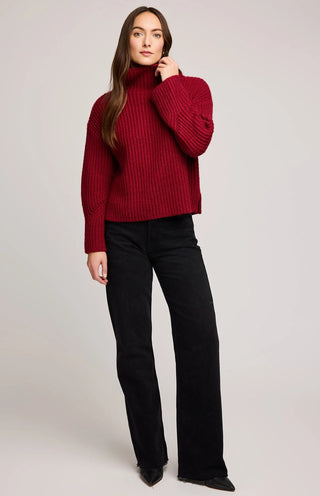 Marlow Turtleneck Sweater-Crimson