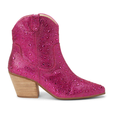 Matiisse-Harlow Western Ankle Hot Pink Rhinestone