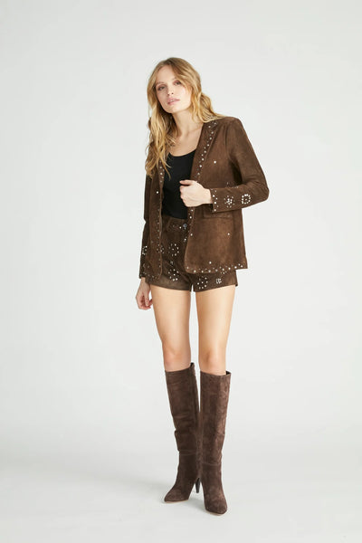 Driftwood- Suede Studded Shorts