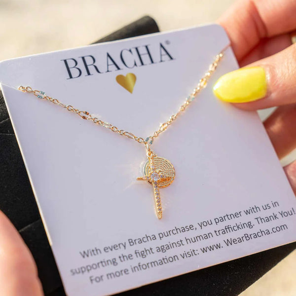 Bracha- Hopeful Cross Necklace