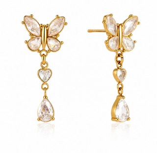 Aurora Crystal Butterfly Drop Earrings