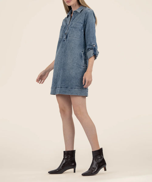 Anika Denim Dress-Medium Wash