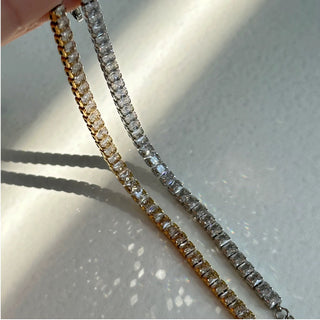 Ice Cube Crystal Tennis Bracelet