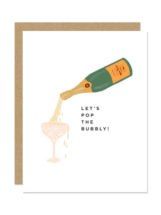 Pop the Bubbly Champagne Greeting Card