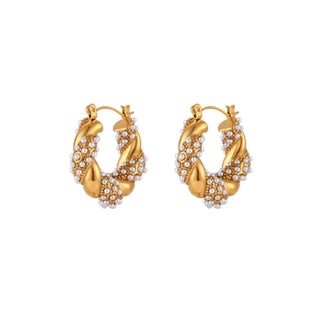 Hepburn Little Pearl Hoop Earrings
