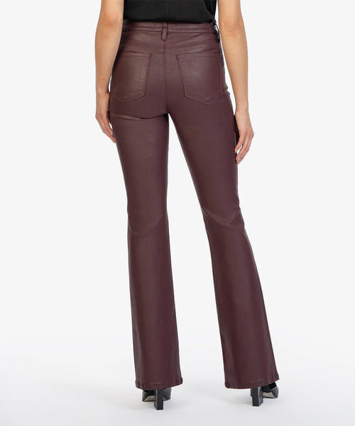 Kut From The Kloth- Ana Fab Ab Coated High Waist Flare Jeans (Bordeaux)