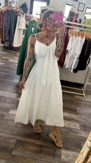 Luna Bow Front Sleeveless Midi Dress Steve Madden