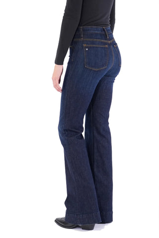 Haala-BELLA : TROUSER FLARE (DEEP OCEAN) GOLD COMBO