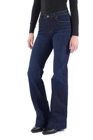 Haala-BELLA : TROUSER FLARE (DEEP OCEAN) GOLD COMBO