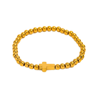 Glory Cross Beaded Stretch Bracelet