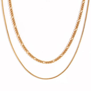 Jet Two Piece Layered Chain Necklace