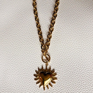 Blazing Heart Toggle Necklace