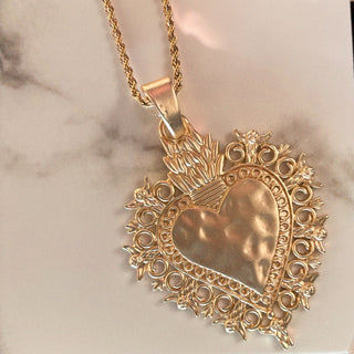 Lacy Heart Statement Necklace